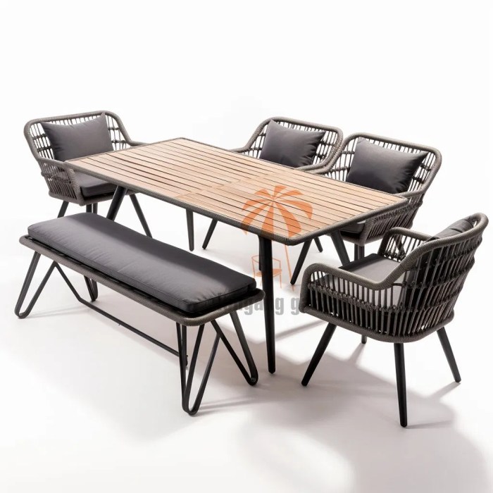Commercial Restaurant Patio Dining Table Set for 6 People - Dining Set ...