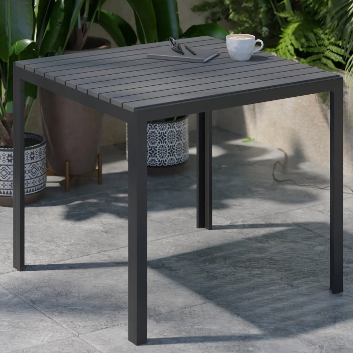 Latitude Run® Indoor/Outdoor Commercial Steel Patio Table with Poly ...