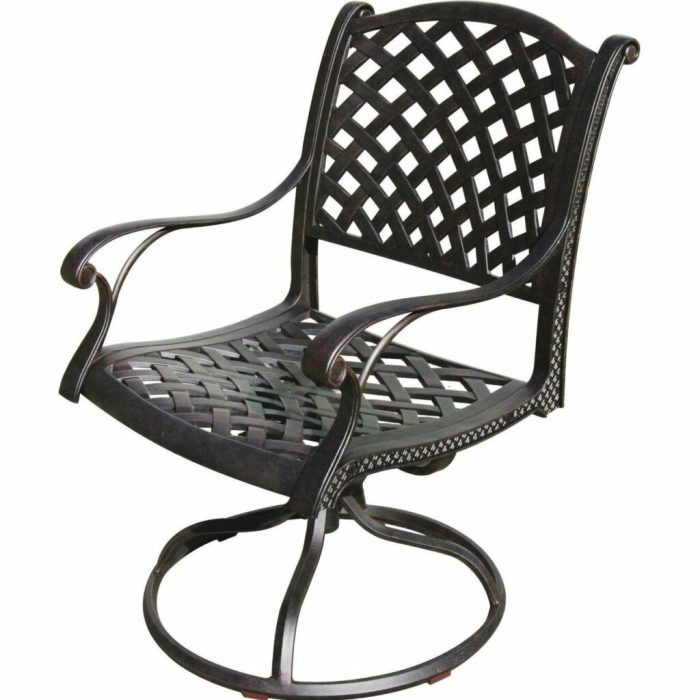 Darlee Nassau Patio Swivel Rocker Dining Chair -Antique Bronze - Darlee ...